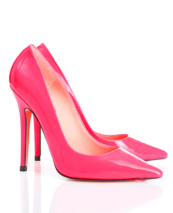 Shoes : 'Paris' Patent Hot Pink Pointed Toe High Heel Pump