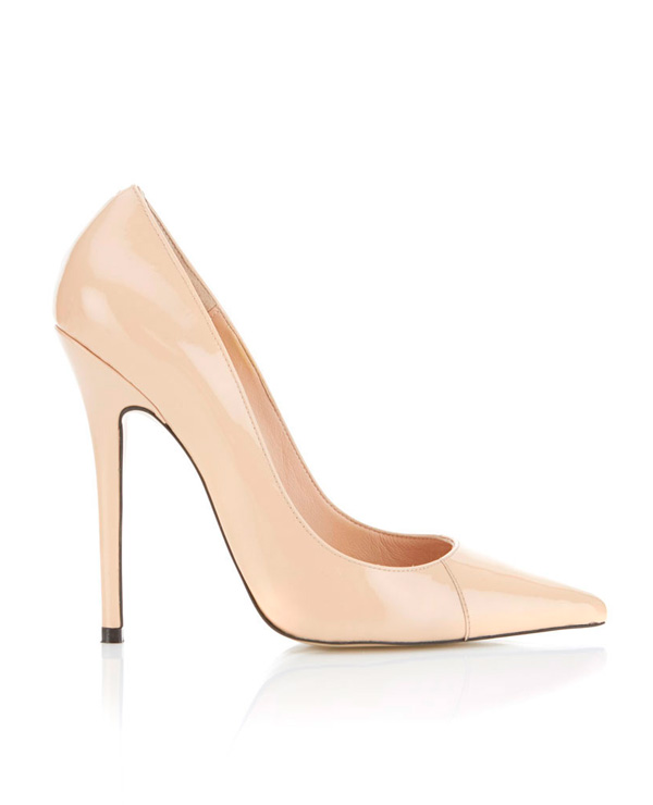 Shoes : 'Paris' Patent Leather Nude Pointed Toe High Heel Pump