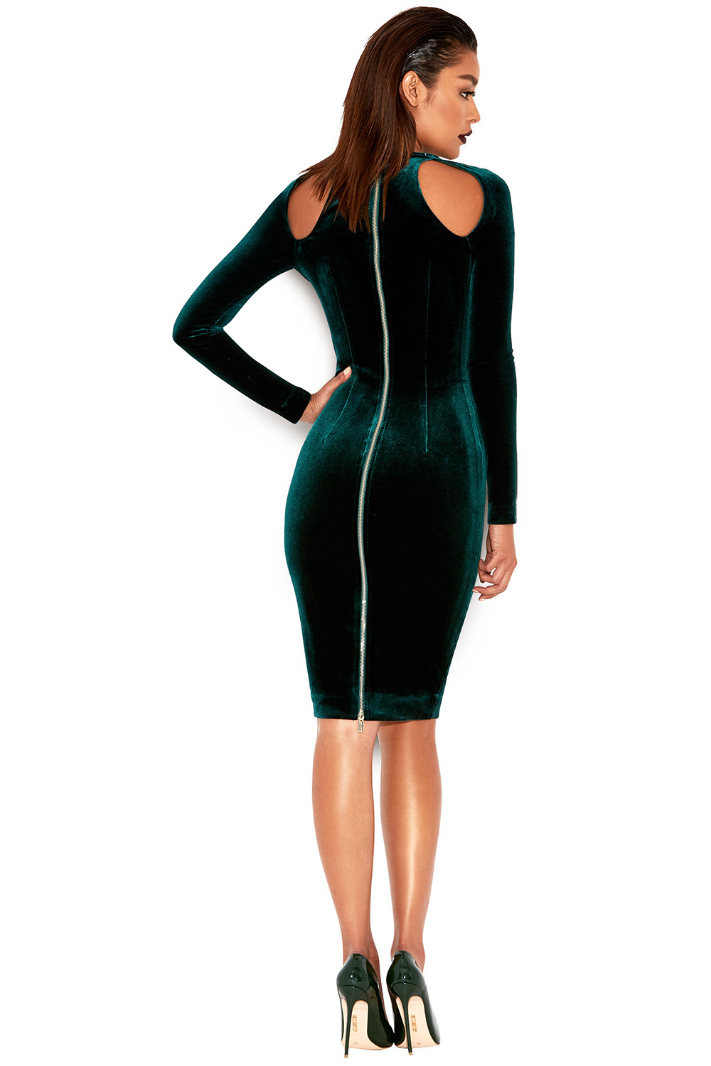 Clothing : Bodycon Dresses : 'Denara' Evergreen Stretch ...